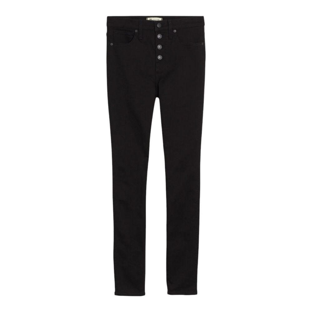 Madewell 10" High Rise Skinny Jeans Size 23 Black Button Fly 5 Pocket Design New